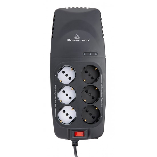 POWERTECH σταθεροποιητής ρεύματος PT-1496, 2000VA/1000W, 6x schuko