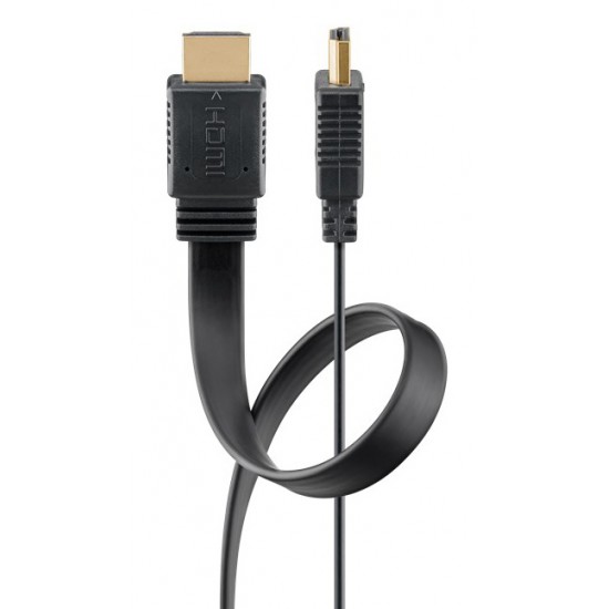 GOOBAY καλώδιο HDMI 77134 με Ethernet, flat, 8K/60Hz, 48 Gbps, 1.5m, μαύρο