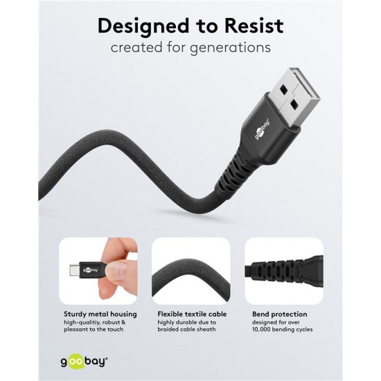 GOOBAY καλώδιο USB-C σε USB 74528, 60W, 480Mbps, 3m, μαύρο