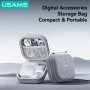 USAMS θήκη οργάνωσης ακουστικών Bluetooth ZB351, 9.5x9.5x5cm, γκρι