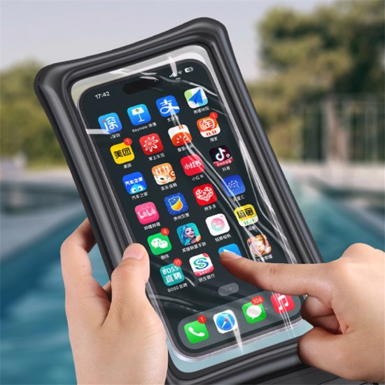 USAMS αδιάβροχη θήκη smartphone US-YD011, έως 7", IPX8, μαύρη