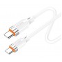 KAKUSIGA καλώδιο USB-C σε USB-C KSC-995, σιλικόνης, 100W, 480Mbps, 1m, λευκό