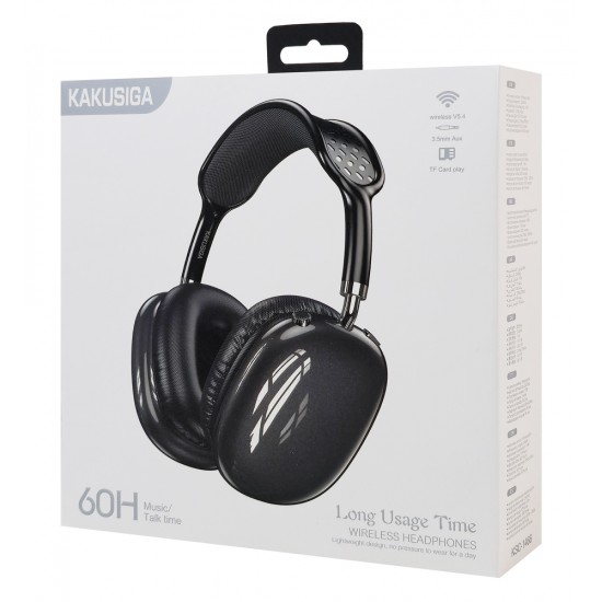 KAKUSIGA headphones KSC-1466, ασύρματα & ενσύρματα, micro SD, 40mm, 400mAh, μαύρα