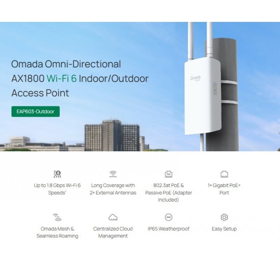 TP-LINK access point EAP603-Outdoor, WiFi 6, Mesh, AX1800, EU/1.0