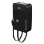 POWERTECH power bank PT-1504 με καλώδια & οθόνη, 20000mah, 22.5W, μαύρο