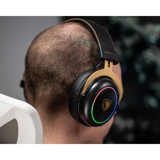 SADES gaming headset Alchemist, USB σύνδεση, 50mm, V7.1 surround, ENC, RGB, multi-platform, μαύρο