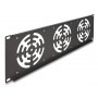 DELOCK κάλυμμα για 3x 120mm ανεμιστήρες 66747 για rack 19"/3U, μεταλλικό, μαύρο