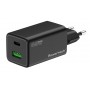 POWERTECH φορτιστής τοίχου PT-1501, USB/USB-C, 65W, GaN, μαύρος