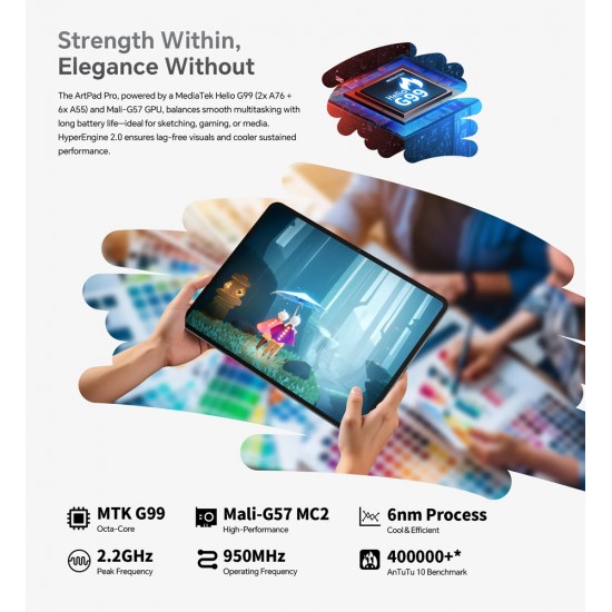 TECLAST tablet ArtPad Pro, 12.7", 8/256GB, 4G, Android 15, 10000mAh, γκρι