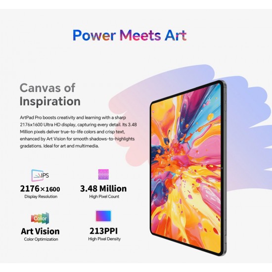 TECLAST tablet ArtPad Pro, 12.7", 8/256GB, 4G, Android 15, 10000mAh, γκρι