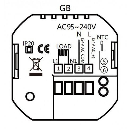 Smart θερμοστάτης πετρελαίου BHT-15GBLW, WiFi, χωνευτός, μαύρος