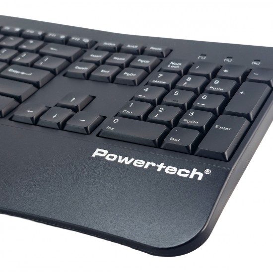POWERTECH set ποντίκι & πληκτρολόγιο PT-1490, 2.4GHz & Bluetooth, μαύρο