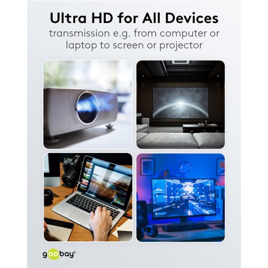 GOOBAY καλώδιο DisplayPort 74778, VESA Certified, 8K/60Hz, 32.4 Gbps, 2m, μαύρο