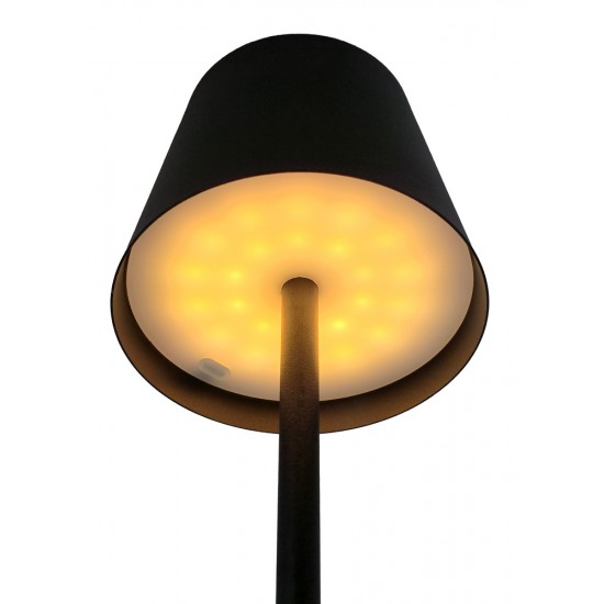 POWERTECH LED επιτραπέζιο φωτιστικό HLL-0193, ρυθμιζόμενο, επαναφορτιζόμενο, μαύρο