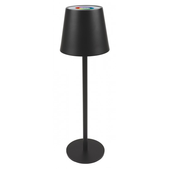 POWERTECH LED επιτραπέζιο φωτιστικό HLL-0195, RGB, ρυθμιζόμενο, επαναφορτιζόμενο, μαύρο