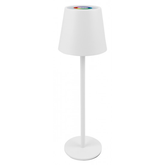 POWERTECH LED επιτραπέζιο φωτιστικό HLL-0196, RGB, ρυθμιζόμενο, επαναφορτιζόμενο, λευκό