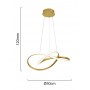 POWERTECH LED φωτιστικό οροφής HLL-0208, 48W, 4000K, Φ50cm x 120cm, χρυσό