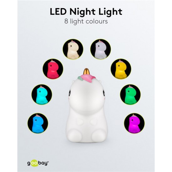 GOOBAY LED φωτιστικό νυκτός μονόκερος 61649, RGB, επαναφορτιζόμενο, λευκό