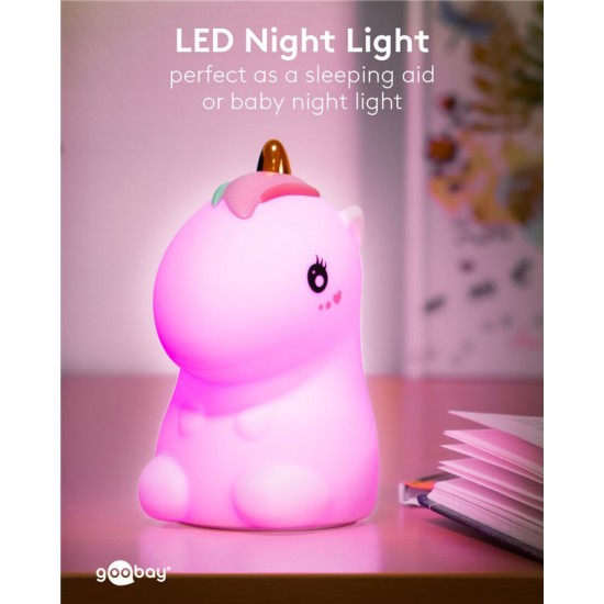 GOOBAY LED φωτιστικό νυκτός μονόκερος 61649, RGB, επαναφορτιζόμενο, λευκό