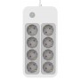POWERTECH πολύπριζο ασφαλείας PT-1534, 8 θέσεων, 16A, 1.5m, λευκό