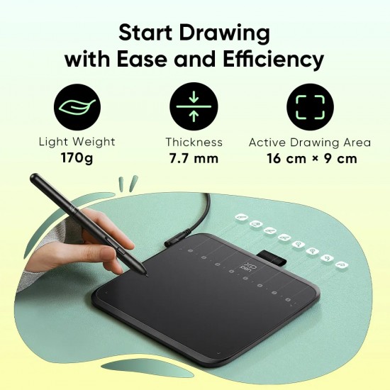 XP-PEN ταμπλέτα σχεδίασης με γραφίδα Deco 640, 160x90mm, μαύρο