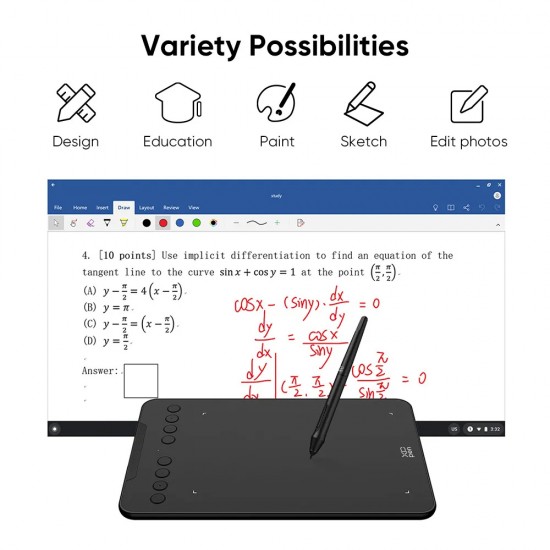 XP-PEN ταμπλέτα σχεδίασης με γραφίδα Deco 01 V3, 254x158.7mm, μαύρο