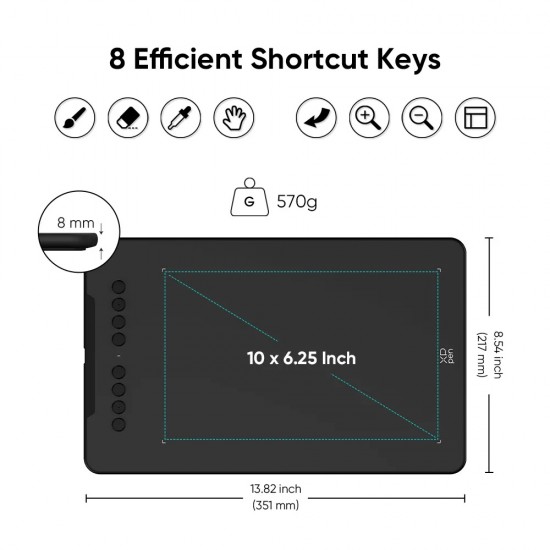 XP-PEN ταμπλέτα σχεδίασης με γραφίδα Deco 01 V3, 254x158.7mm, μαύρο