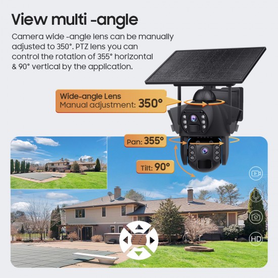 SECTEC smart ηλιακή κάμερα ST-536-6MAOV-4G-EU, dual lens, 3MP, 4G, SD, PTZ, IP66