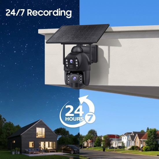 SECTEC smart ηλιακή κάμερα ST-536-6MAOV-4G-EU, dual lens, 3MP, 4G, SD, PTZ, IP66