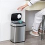 HOME USE κάδος απορριμμάτων HUH-0256 με φωτοκύτταρο, ανοξείδωτο ατσάλι, 15lt, ασημί