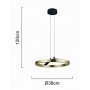 POWERTECH LED φωτιστικό οροφής HLL-0201, 29W, 4000K, Φ38x120cm, χρυσό/μαύρο