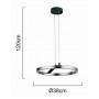 POWERTECH LED φωτιστικό οροφής HLL-0202, 29W, 4000K, Φ38x120cm, ασημί/μαύρο