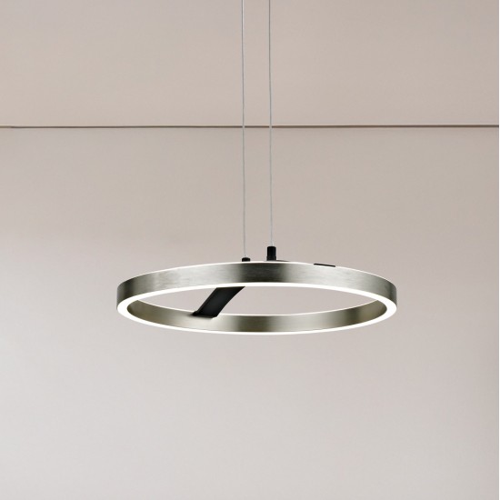 POWERTECH LED φωτιστικό οροφής HLL-0202, 29W, 4000K, Φ38x120cm, ασημί/μαύρο
