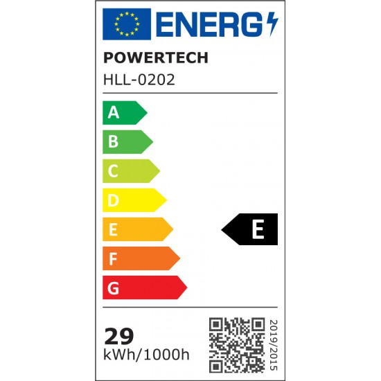 POWERTECH LED φωτιστικό οροφής HLL-0202, 29W, 4000K, Φ38x120cm, ασημί/μαύρο