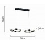POWERTECH LED φωτιστικό οροφής HLL-0203, 42W, 4000K, 70x30x120cm, ασημί/μαύρο