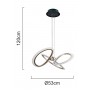 POWERTECH LED φωτιστικό οροφής HLL-0205, 40W, 4000K, Φ53x120cm, οπάλ χρυσό/μαύρο