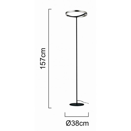 POWERTECH LED φωτιστικό δαπέδου HLL-0204, 42W, 4000K, Φ38x157cm, ασημί/μαύρο
