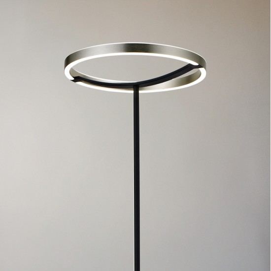 POWERTECH LED φωτιστικό δαπέδου HLL-0204, 42W, 4000K, Φ38x157cm, ασημί/μαύρο