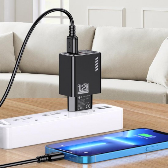 KAKUSIGA φορτιστής τοίχου KSC-1237, 2x USB, 12W, λευκός