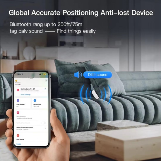 HAVEDEER smart tag ITAG03 για iOS συσκευές, Bluetooth tracker, λευκό
