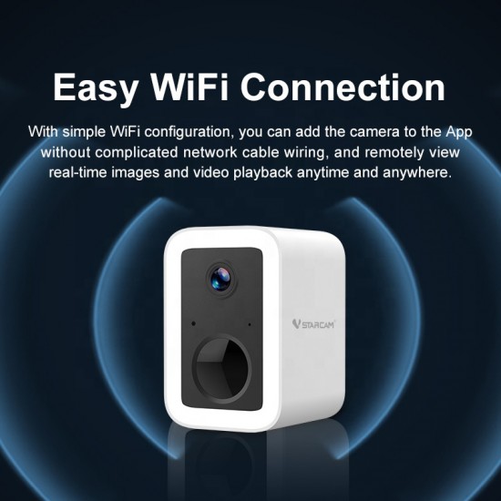 VSTARCAM smart ηλιακή κάμερα CB554 με φωτισμό, 3MP, WiFi, SD, 5200mAh, IP66