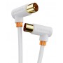 CABLETIME καλώδιο κεραίας CT-AV101-10, γωνιακό, 75 Ohm, 1m, λευκό