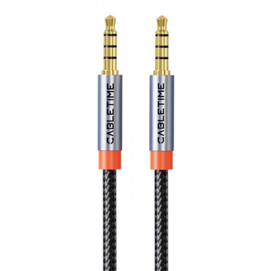 CABLETIME καλώδιο ήχου 3.5mm CT-AM35M, gold plated, 0.5m, μαύρο