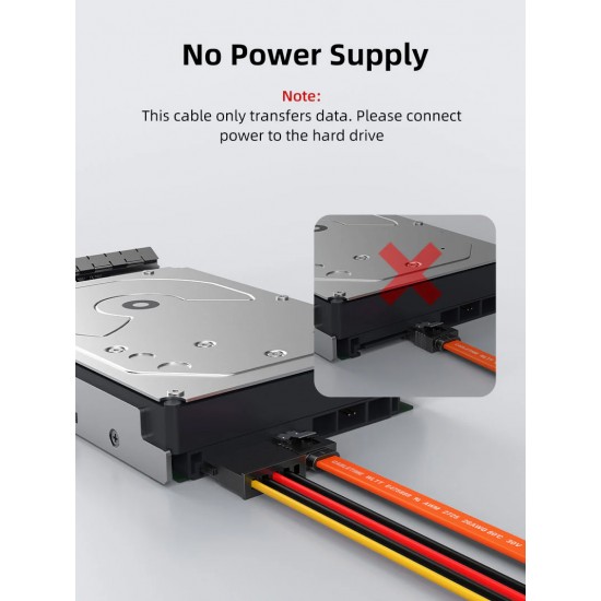 CABLETIME καλώδιο SATA III CT-SATA3, 6Gbps, 0.50m, πορτοκαλί