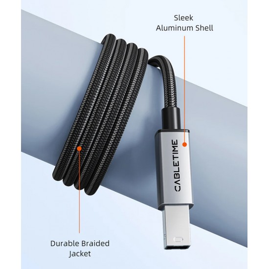 CABLETIME καλώδιο USB-C σε USB Type B CT-CMBM1, 480Mbps, 1m, μαύρο