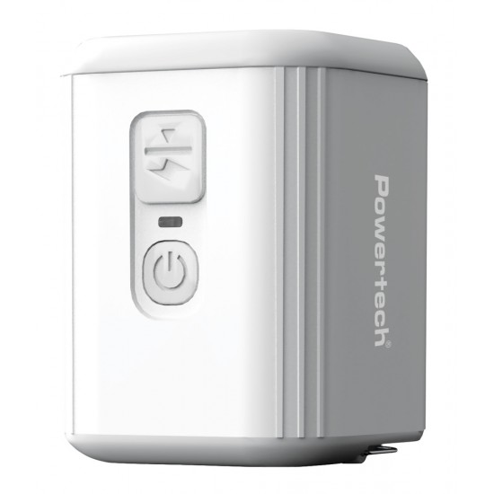 POWERTECH μίνι τρόμπα PT-1553 με φακό, 5W, επαναφορτιζόμενη, λευκή