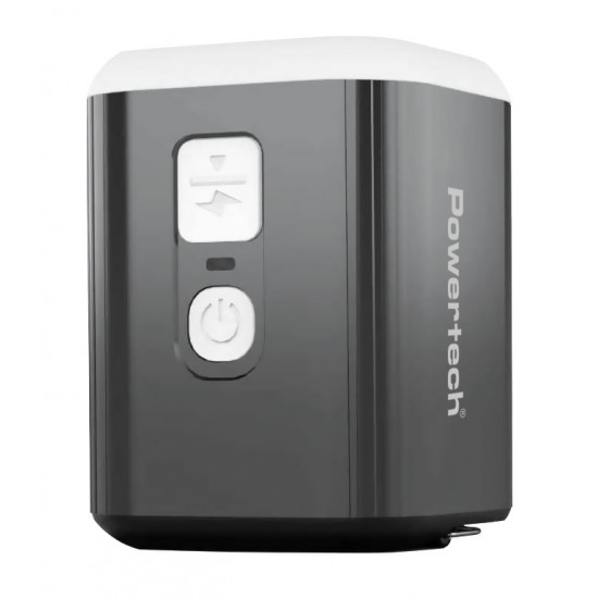 POWERTECH μίνι τρόμπα PT-1554 με φακό, 5W, επαναφορτιζόμενη, μαύρη