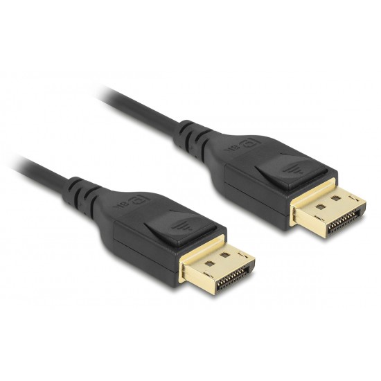 DELOCK καλώδιο DisplayPort 85660, certified, 8K/60Hz, 32.4 Gbps, 2m, μαύρο