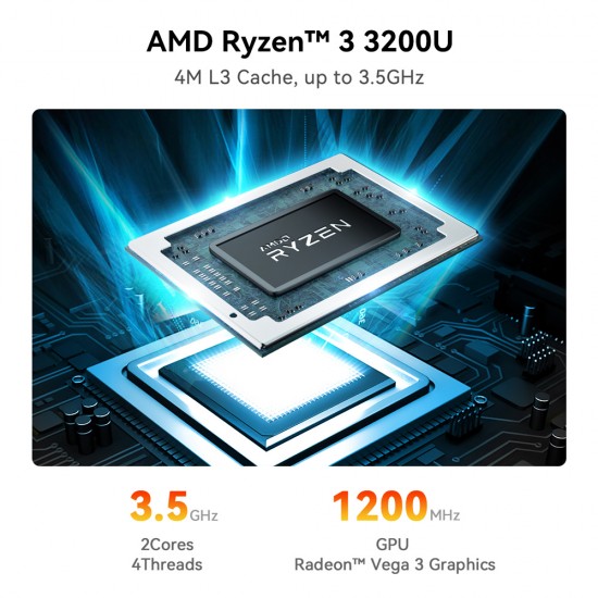 BEELINK mini PC SER3, AMD 3200U, 16GB, 500GB M.2, Windows 11 Pro