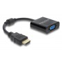 DELOCK αντάπτορας HDMI σε VGA 61077, 1080p, μαύρος